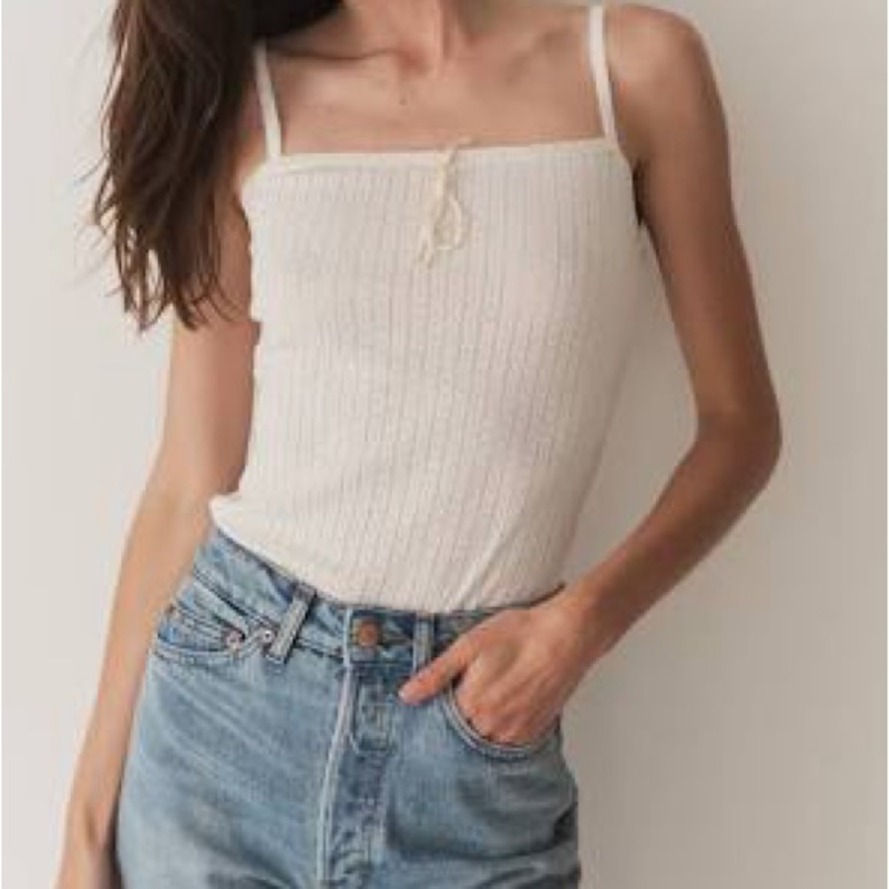 DOEN Pointelle Tank Top Salt